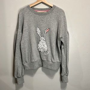 Kate Spade Grey Embellished Bunny Sweatshirt